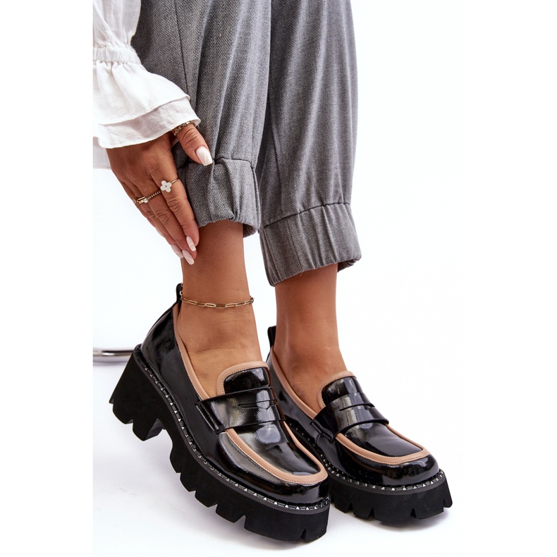 S.Barski Lädermockasiner för kvinnor D&amp;A MR870-32 Svart 1