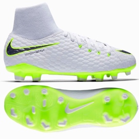 Nike hypervenom Phantom 3 Academy Df Fg Jr AH7287-107 fotbollsskor vit vit 1