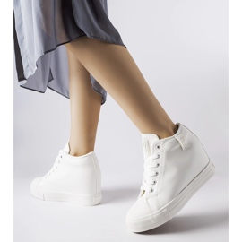 White Big Star MM274002 wedge sneakers vit 1