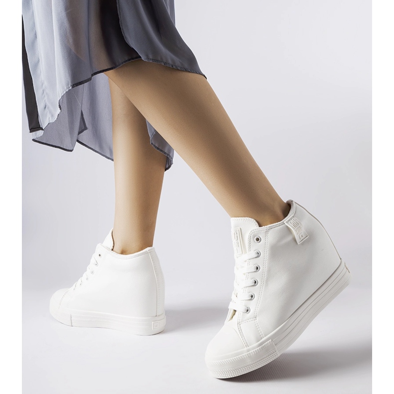 White Big Star MM274002 wedge sneakers vit 1