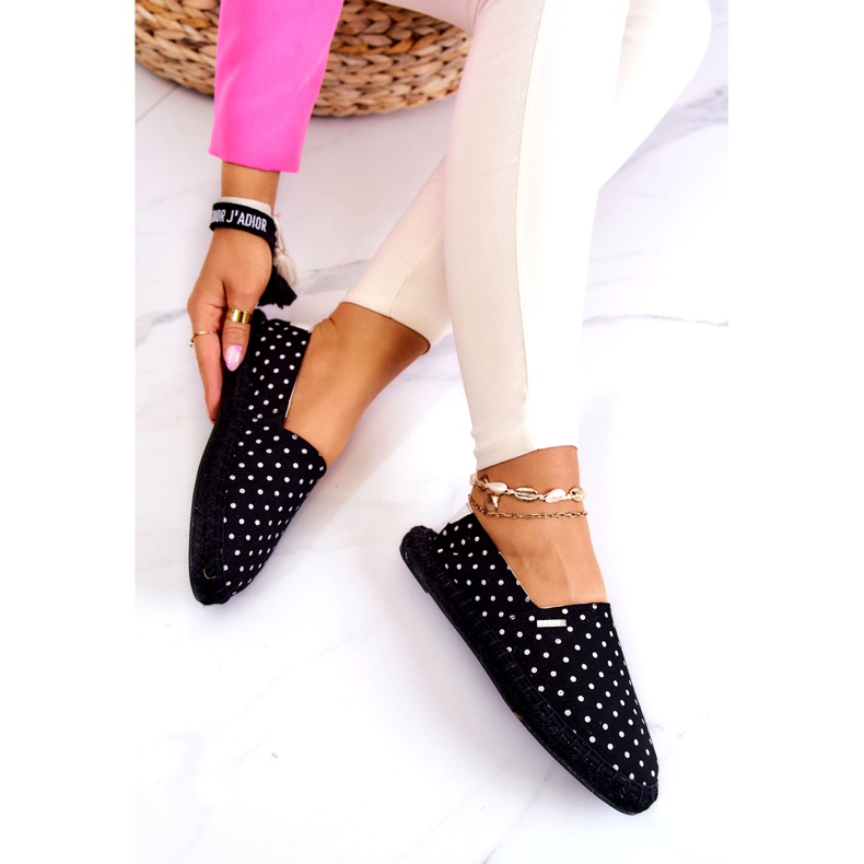 Damer Big Star Polka Dot Espadrilles JJ274867 Svart 4