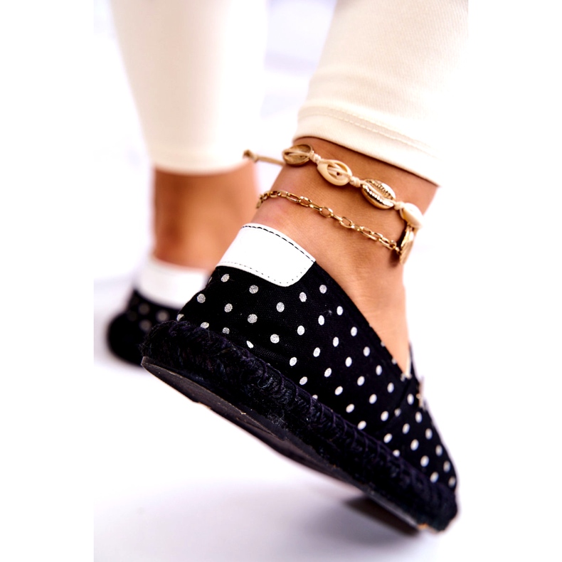 Damer Big Star Polka Dot Espadrilles JJ274867 Svart 2