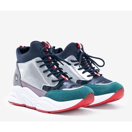 Navy sneakers på en tjock Cassadi -sula marinblå mångfärgad 1