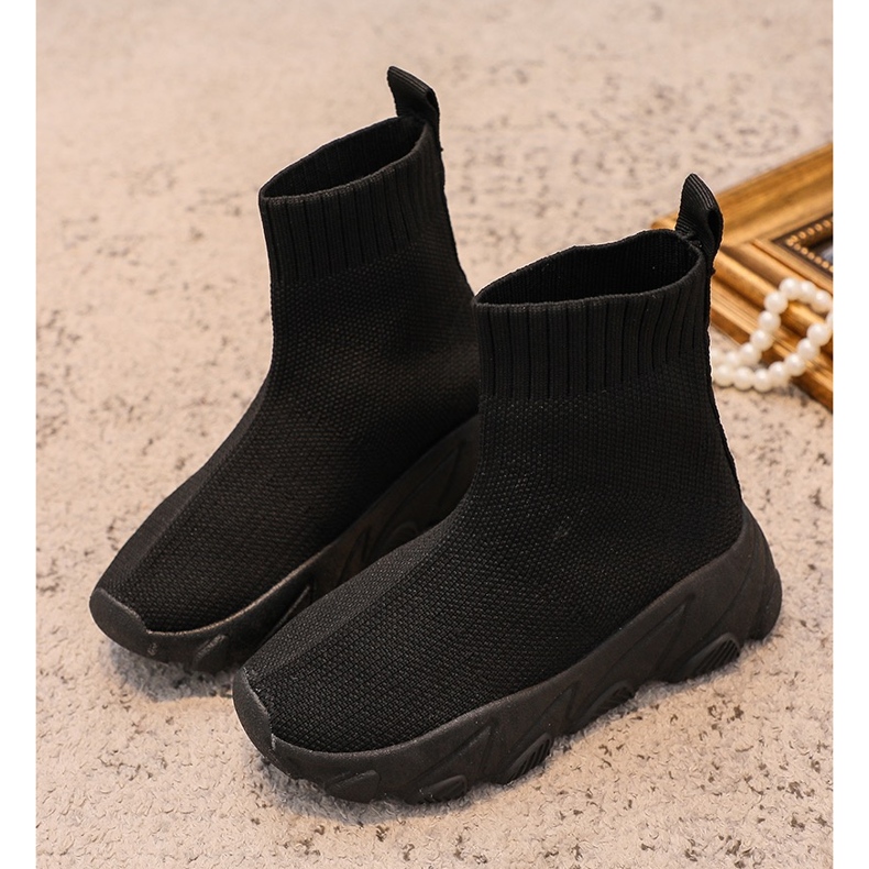 Barns svarta Zaelin Sportsock Skor 1