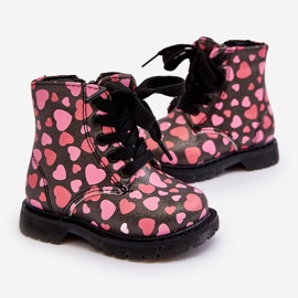 Isolerade barnstövlar med dragkedja, Svart och Rosa Dolida 1