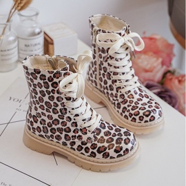 Isolerade barnstövlar med dragkedja, Beige och brun Dolida 1