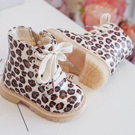 Isolerade barnstövlar med dragkedja, Beige och brun Dolida 2