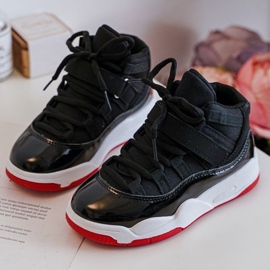 Sportsko för barn med snörning svart och röd Darina 1