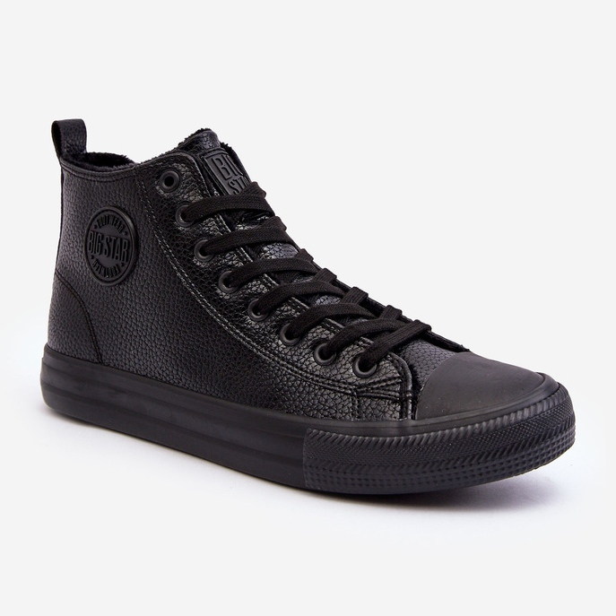 Isolerade herrsneakers med dragkedja Black Big Star MM174012 svart 1