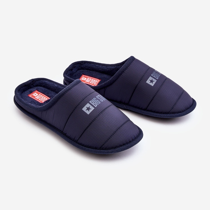 Klassiska marinblå tofflor för män Big Star KK174360 2