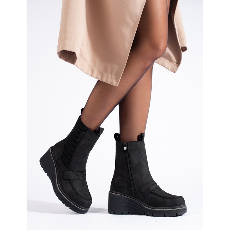 Goodin Shelovet ankelboots i svart mocka 1