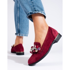 Kvinnors vinröda herrar med Shelovet-kristaller 1