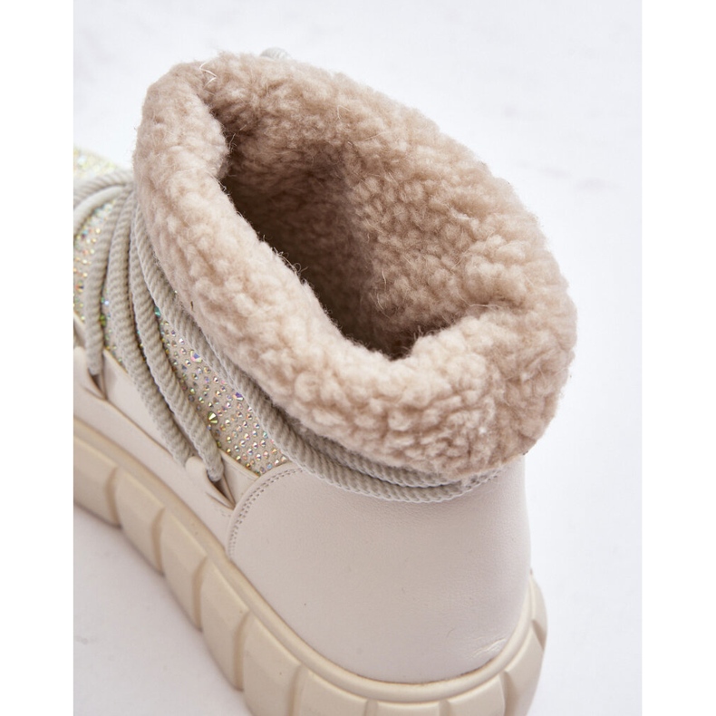 Isolerade snökängor dekorerade med strass GOE MM2N4081 Beige 2