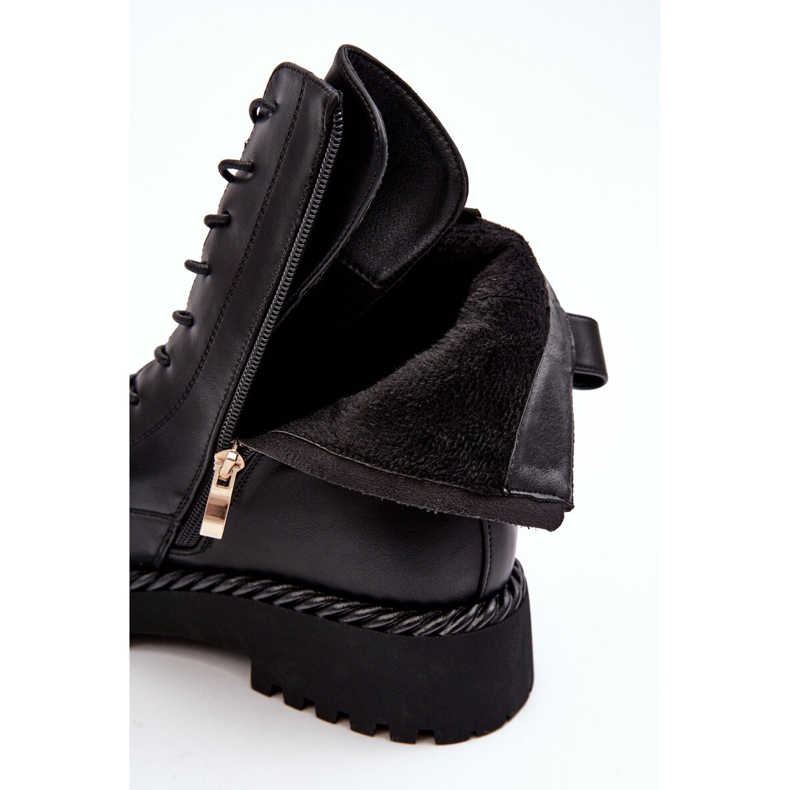 Arbetarstövlar dam med dekoration Svart S.Barski MR870-68 2