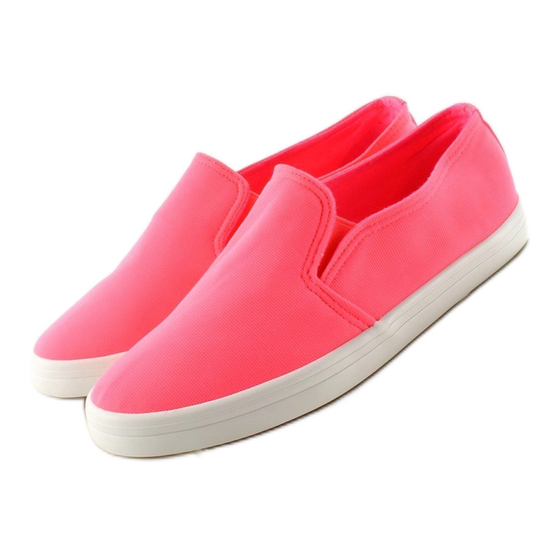Material slip-on sneakers 1-98 ROSE- Röd rosa 1