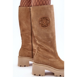 Lewski Shoes Knästövlar i mocka för dam Beige Lewski 3367 2