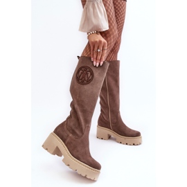 Lewski Shoes Knästövlar i mocka, brun Lewski 3367, dam 2