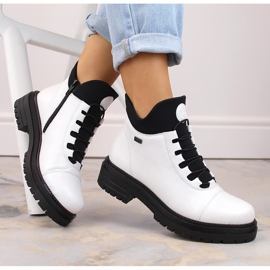 Vattentäta, bekväma, isolerade ankelstövlar för kvinnor, vita, Rieker Tex Y3163-80 1