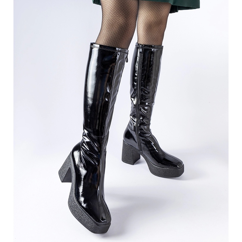 Inna Svarta patenterade Fecteau högklackade stövlar 1