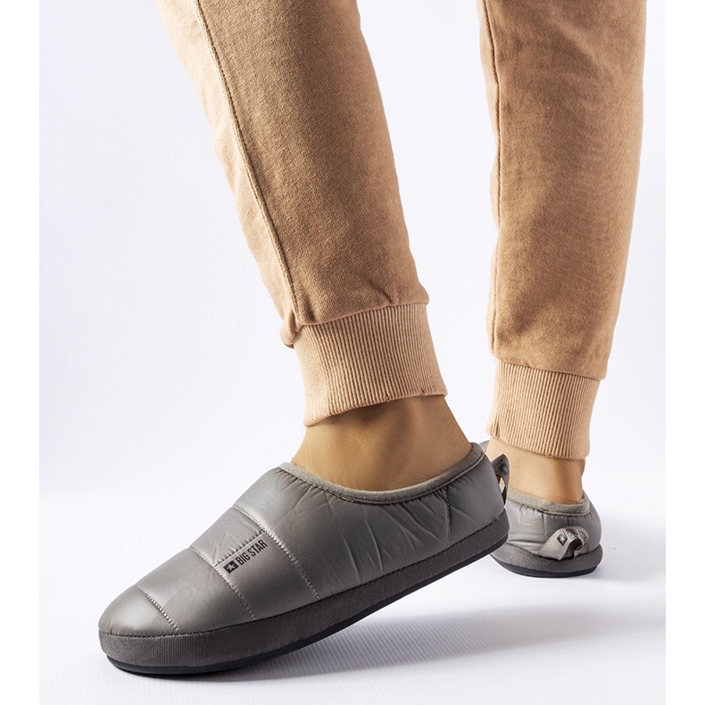 Grå isolerade vintertofflor Big Star KK274603 1