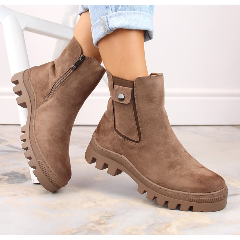 Damkängor i mocka med ficka, isolerad brun Potocki SZ12163 1