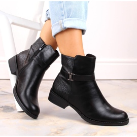 M. DASZYŃSKI Svarta isolerade damstövlar med platt klack M.Daszyński 1