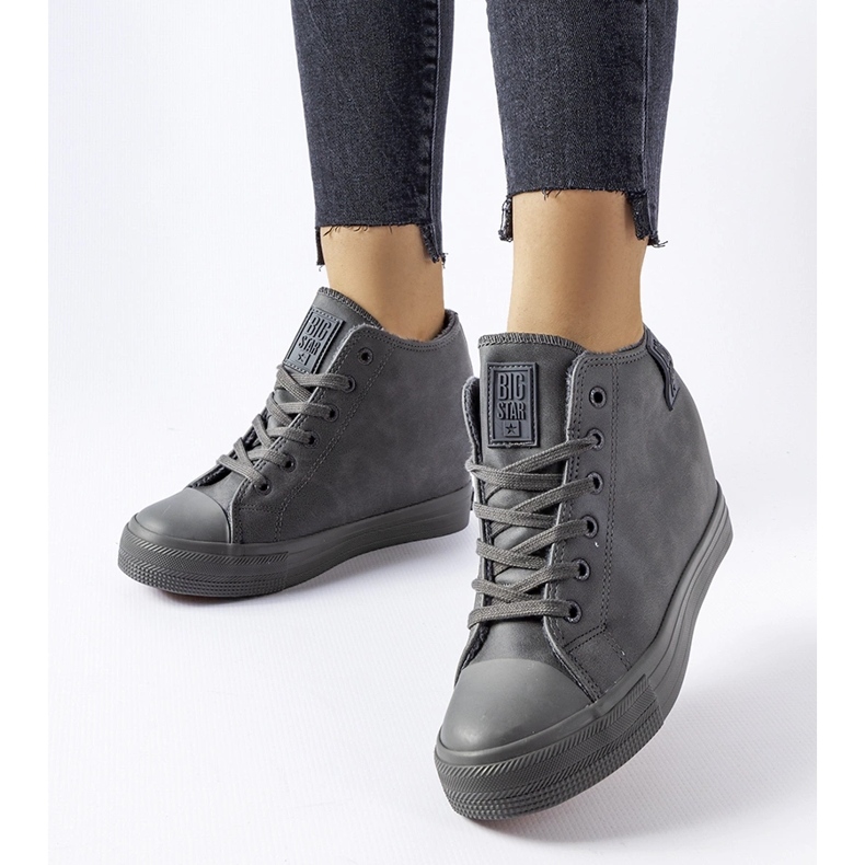 Grå Big Star MM274005 wedge sneakers 1
