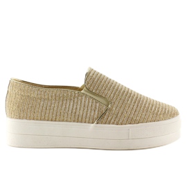 Slip-on ribbad material T225P Guld brun 1