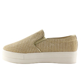 Slip-on ribbad material T225P Guld brun 2