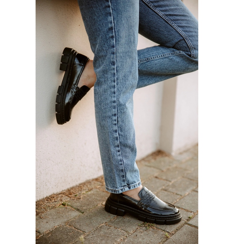 WASAK Slip-on skor för dam 0706, svart, med tjock sula 1