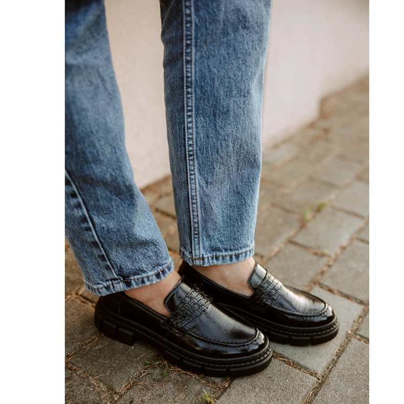 WASAK Slip-on skor för dam 0706, svart, med tjock sula 2