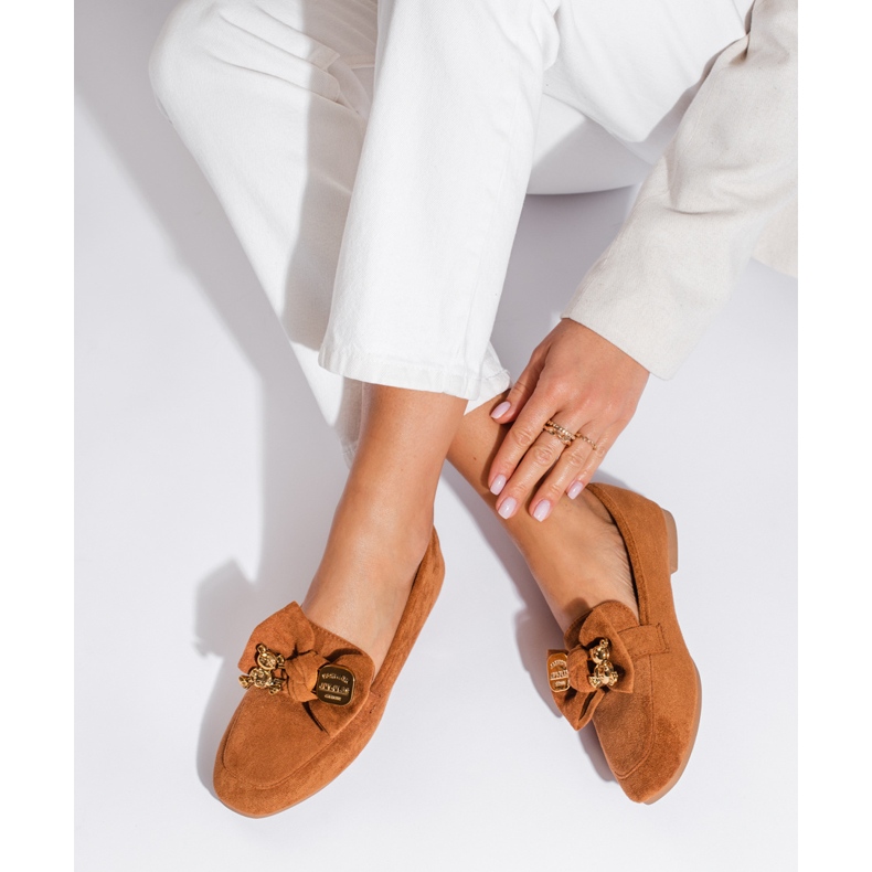 Shelovet mockasiner i brun mocka för kvinnor 1