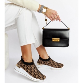 Svarta och bruna Slip On Tartano stövlar 1