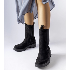 Svarta massiva höga ankelboots från Morbello 1