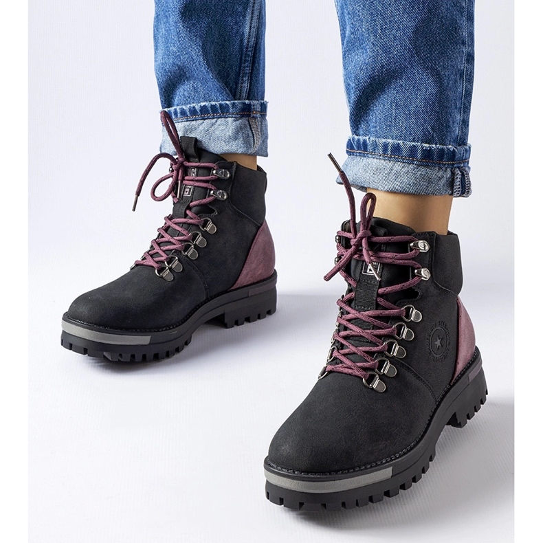 Svarta och vinröda stövlar Big Star MM274318 1