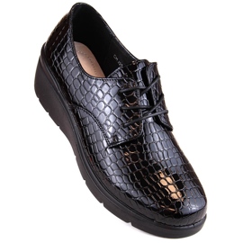 Dampatent Croco oxford skor med en kil T.Sokolski 328 svart 1