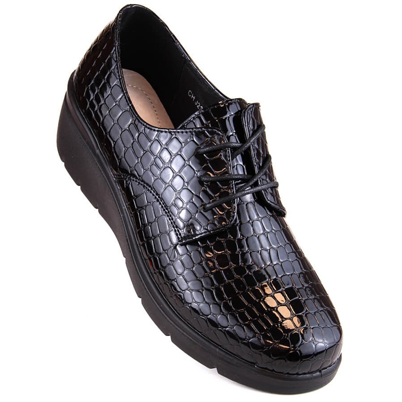 Dampatent Croco oxford skor med en kil T.Sokolski 328 svart 1