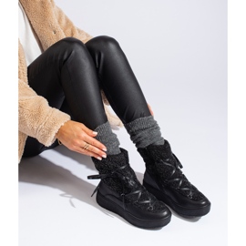 Svarta plattformssnöskor för kvinnor 2