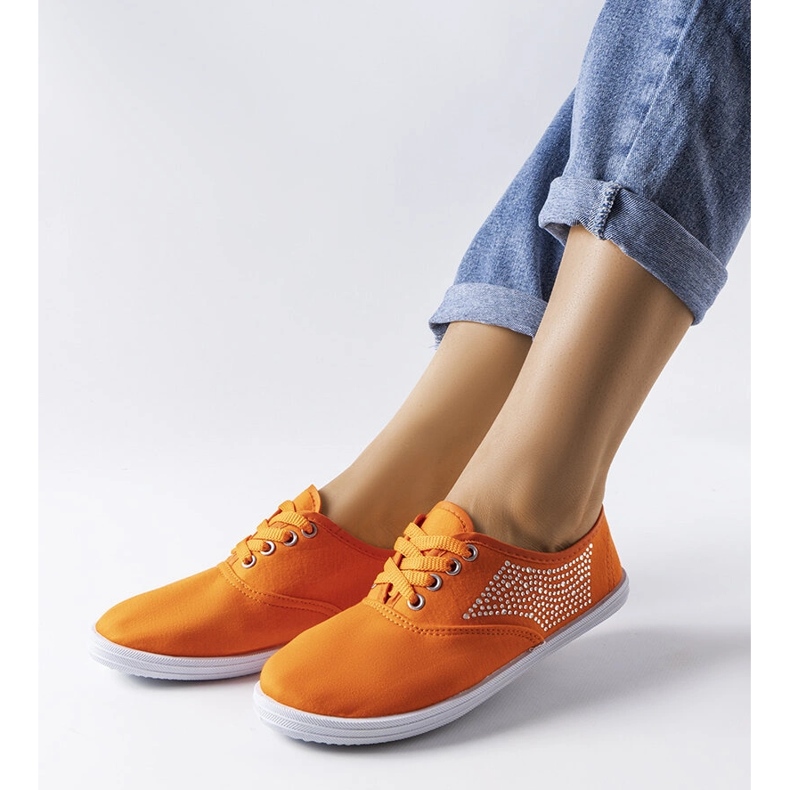 Orange sneakers med strass från Godfrey 1