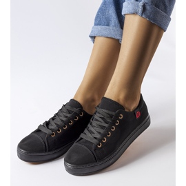 Svarta textilsneakers från Descoteaux 1