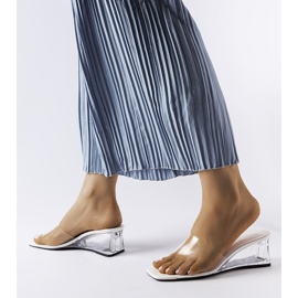 Vita transparenta wedge sliders från Wyatt färglös 1