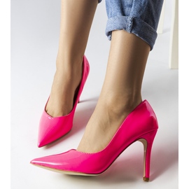Neon rosa lackerade Duerr pumps 1