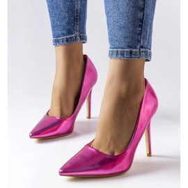 Mörkrosa metallic högklackat från Delis 1