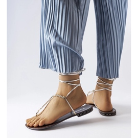 Silver sandaler med cubic zirconias från Troghi 1