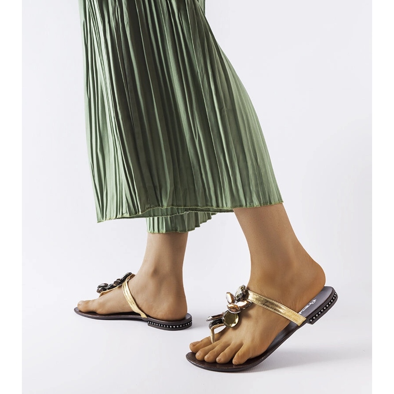 Gyllene eleganta Zarattini flipflops 1