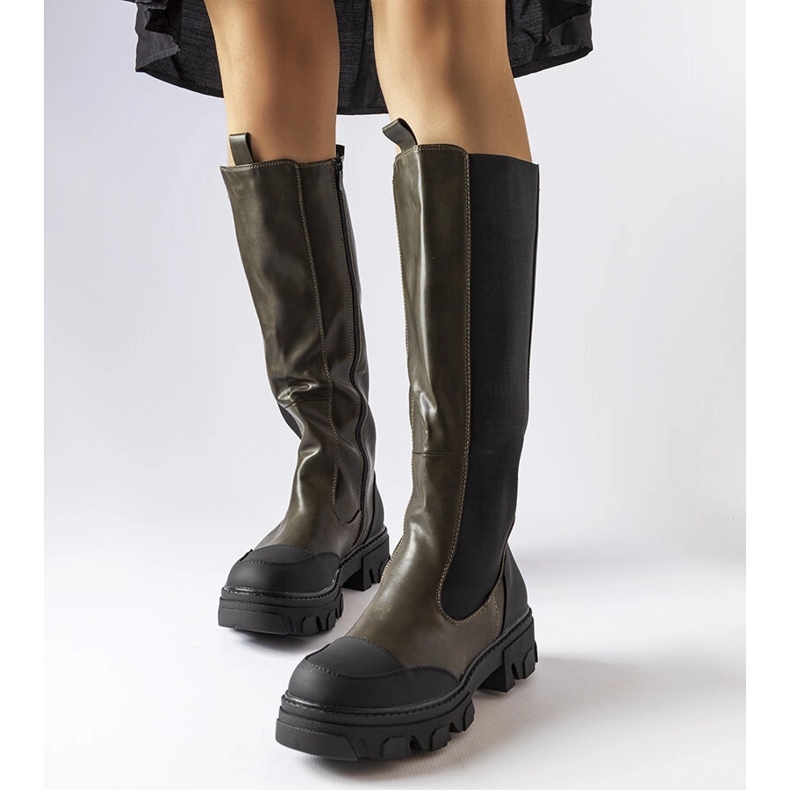 Pasquale gröna höga stövlar 1