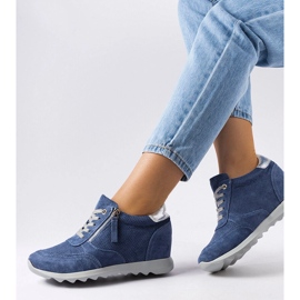 Inna Blå mocka wedge sneakers från Raite 1