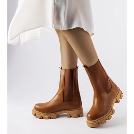 Vallejo bruna slip-on arbetarstövlar 1