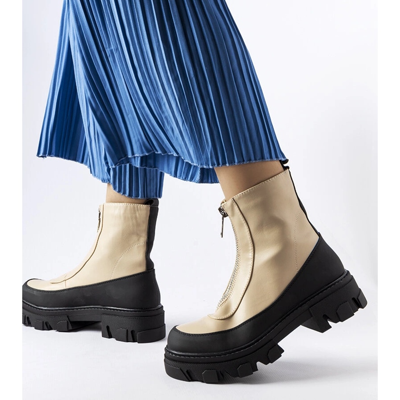 Beige chunky ankelboots från Morley 1