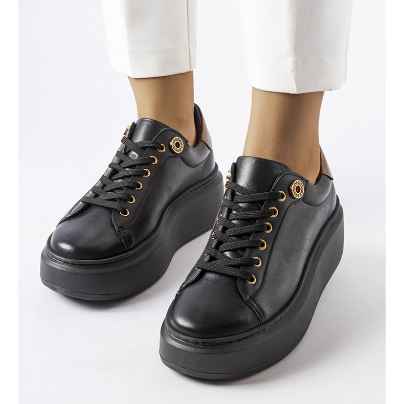 Beige brogues LS5379 Taupe svart 2